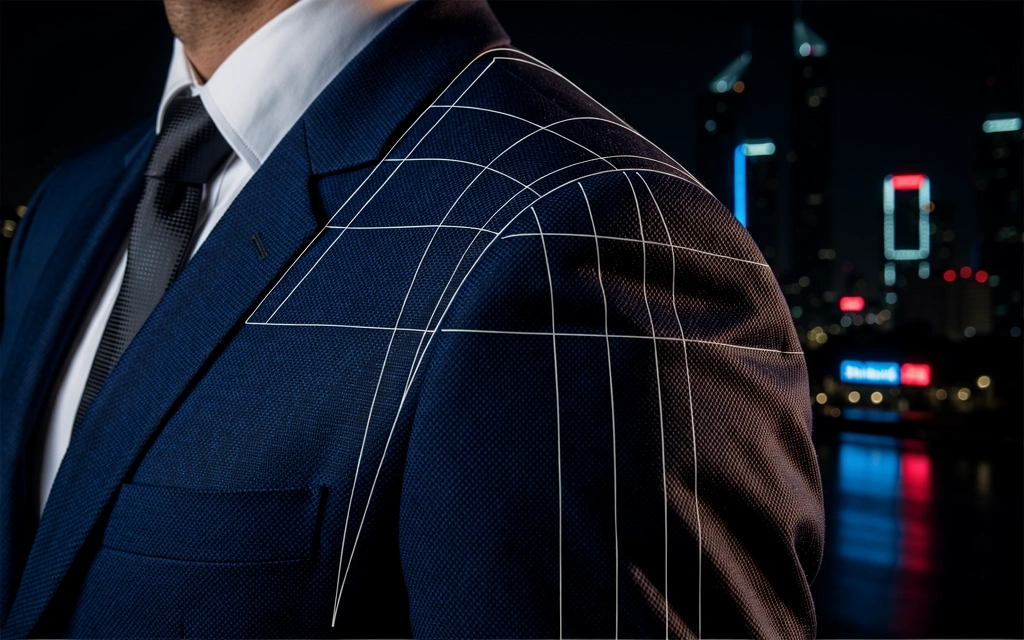 Suit sleeve and shoulder alignment